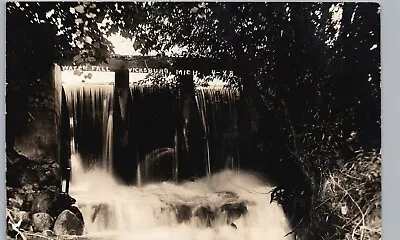 WATER FALL C1910 Vicksburg Mi Real Photo Postcard Rppc Michigan History Mill Dam • $15