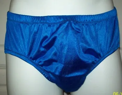 CLEARANCE    2 FULL SEAMLESS LAYER Blue/Black NYLON TRICOT BRIEF Encased  32-42 • $46.99