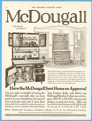 1917 Frankfort Indiana McDougall Kitchen Cabinet Vintage Advertising Print Ad • $22.39