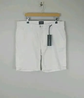 D/ Struct Mens Shorts Size 34 White 100 % Cotton 5 Pockets Zip Closure  BNWT • £6.99