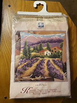 Vervaco Cross Stitch Lavender Field Pillow Cover Kit  #724 16 X16 • $15