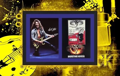 VAN HALEN Eddie Framed Signed Photo VIP Backstage Concert Pass Display Gift • $35