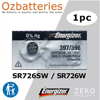 1PC ENERGIZER SR726SW SR726W 397/396 / 1.55V Watch Batteries • $6.25