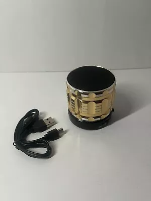 Portable Micro USB Mini Stereo Bluetooth Gold Music Speaker • $10