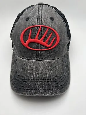 Legacy Baseball Cap With Deer Antlers Snap Back Hat Faded Black GR27 • $9.74