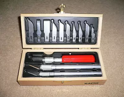 Vintage X-ACTO Knife Set In Hinged Wooden Box • $25