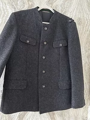 BAUR-LODEN TIROL Mens 54 (L) Nehru OKTOBERFEST Jacket Coat Gray Wool AUSTRIA  • $125