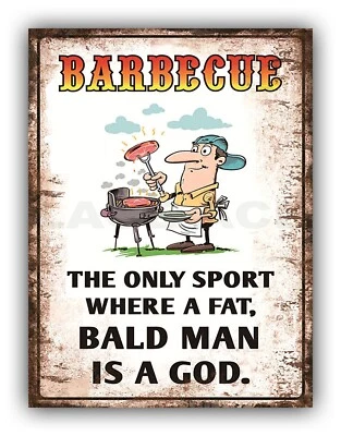 £4.99 • Buy Funny BBQ Barbeque Metal Garage Sign Garden Bar Kitchen Shed