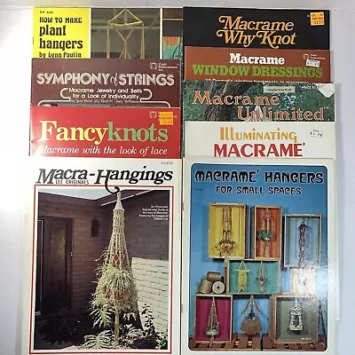 Lot Of 9 Macrame Pattern Books 1970s-80s Vintage Home Decor Plant Hangers More • $18.36