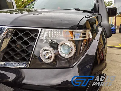 Black LED Angle Eye Headlights For 04-11 Nissan Navara D40 PathFinder R51 • $499