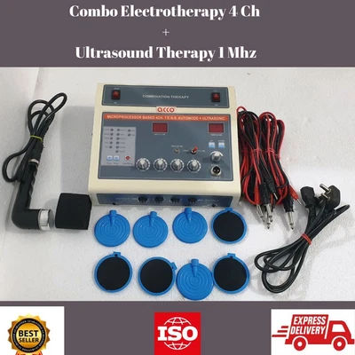 £153.24 • Buy Prof. Combo Physiotherapy Machine Electrotherapy 4 Ch + Ultrasound Therapy 1 Mhz
