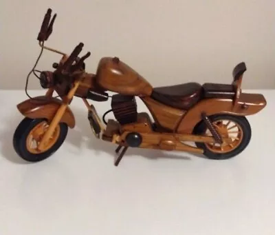 Vintage Handmade Wood Motorcycle Figurine Model 16  • $22