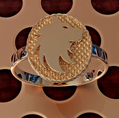 $329 • Buy Solid 14K Rose Gold Wolf Ring