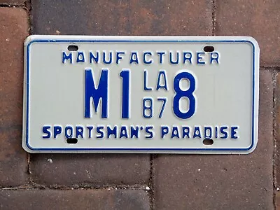 1987 Louisiana Manufacturer License Plate M1 8 Sportmans Paradise Rare Exc Cond • $44.99