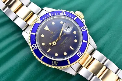 Rolex Submariner 16803 Bluesy 18k Yellow Gold And Stainless Steel **$1 Reserve** • $5600