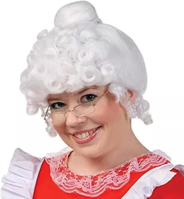 Mrs. Claus Wig White Christmas Fancy Dress Up Halloween Adult Costume Accessory • $17.77