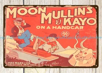 MARX WIND UP MOON MULLINS & KAYO HANDCAR Toy Tin Sign Decoration Ideas • $18.96