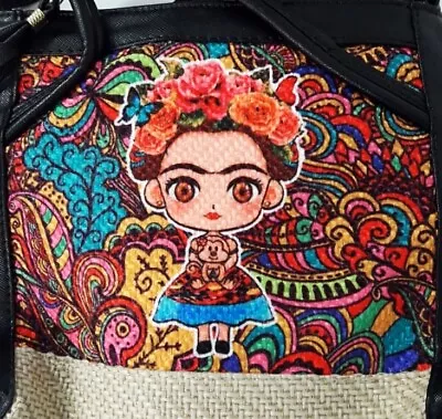 $27 • Buy Frida Kahlo Fashion Bag Purse Black & Beige Crossbody Bolsa Mexicana Frida Khalo
