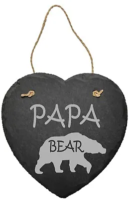 Personalised Bear Slate Plaque Birthday Gift  Fathers Day Name Gift Papa Bear • £9.95