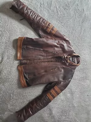 XMEN Wolverine Logans Vintage Biker Style Real Cow Hide Leather Jacket • $110