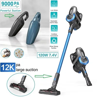 £23.95 • Buy 9000pa 120W Handheld Cordless Bagless Vacuum Cleaner Stick Hoover Home Car Pet 
