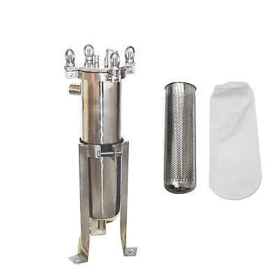 #4 Bag Filter Housing 304 Stainless Steel 1  NPT IN/OUT 120 Psi Flat Plate Lid • $339.34