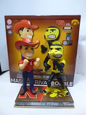 Forever Collectibles Nebraska Cornhuskers Vs Iowa Hawkeyes Mascot Bobblehead MIB • $15.50