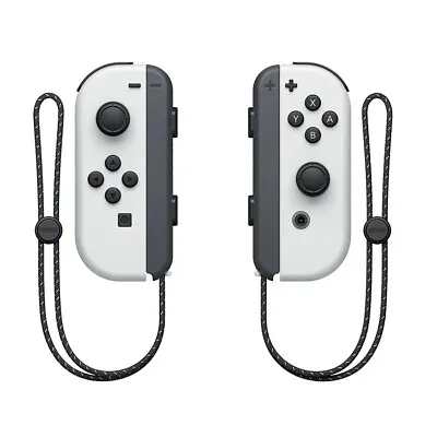 Official Nintendo Switch OLED White Joy-Cons (L/R) Controllers W/ Straps HAC-015 • $77.98