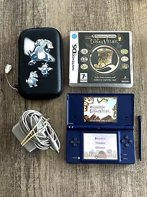Nintendo DSi Console Blue + Professor Layton & Curious Village + CASE + CHARGER! • $129