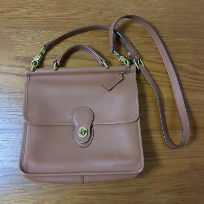 9927 Tan Willis Crossbody Shoulder Bag Satchel Top Handle Purse Coach Vintage  • $181.19