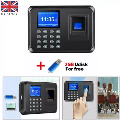 £26.50 • Buy 2.4  LCD Biometric Fingerprint Password Attendance Machine Time Clock 2GB U Disk