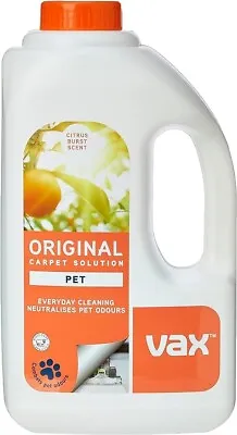 Vax Pet Carpet Cleaner Solution Shampoo Original Citrus Burst Scent 1.5L • £11.20