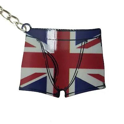 £5.95 • Buy Union Jack Boxer Shorts Key Chain, British Flag Key Ring, Stainless Steel
