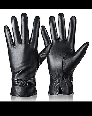 Ladies Genuine Leather & Cashmere Lined Winter Warm Gloves. Brand New • £6.99