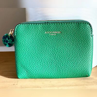 £6 • Buy Accessorize Resin Charm Coin Purse / Make Up Pouch, Green Faux Pebbled Leather 