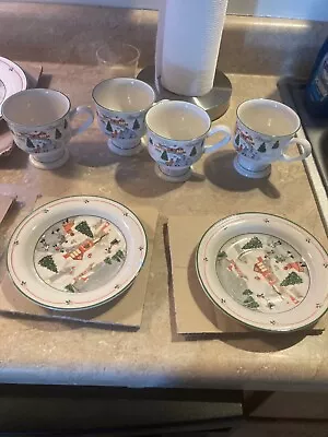 Vintage 'Silent Night' 12 Piece Dinnerware Set Christmas China 1986-1989 • $15