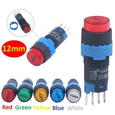 12mm Round Push Button Switch Momentary OFF/ON Self Locking/Self Reset 3/5-Pin • $118