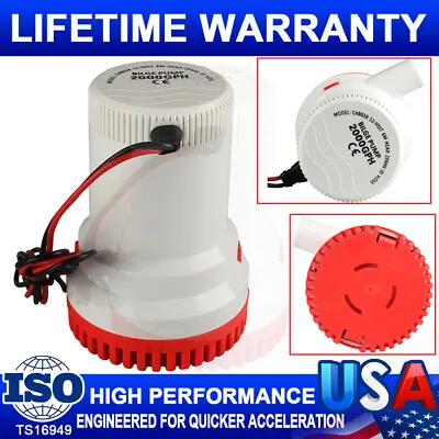 2000GPH 12V Non Automatic Submersible Bilge Water Pump Auto Boat Yacht Houseboat • $37.69