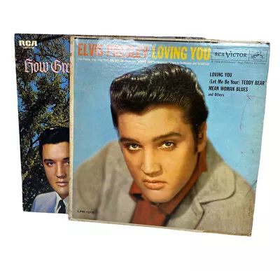 2  Elvis Presley LP Vinyl Records Loving You And How Great Thou Art • $19.97