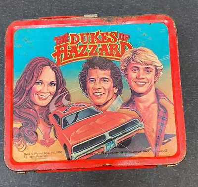 Vintage Dukes Of Hazzard Metal Lunch Box 1980's Aladdin With Thermos • $99
