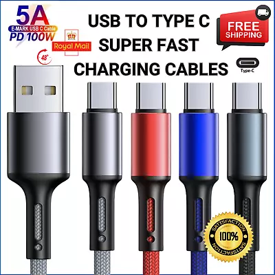 Fast Charging Charger Pd Ioow Usb To Usb C Cable 5a Type C Cable Data Sync Lead • £0.99