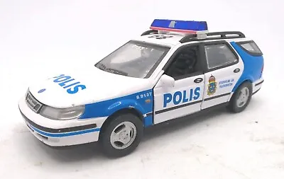 Scarce Swedish Sweden Stockholm Police 1:43 Saab 9-5 Diecast Model Car Cararama • £25