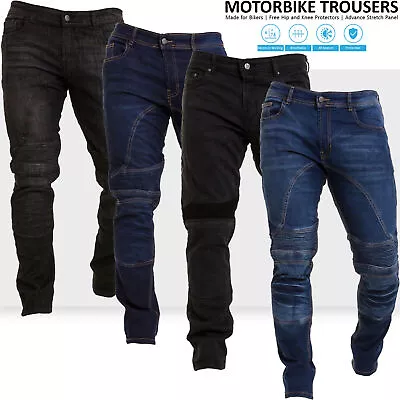 Men's Motorcycle Pants Protective Aramid Lining Motorbike Jeans Armour Trousers • $63.13