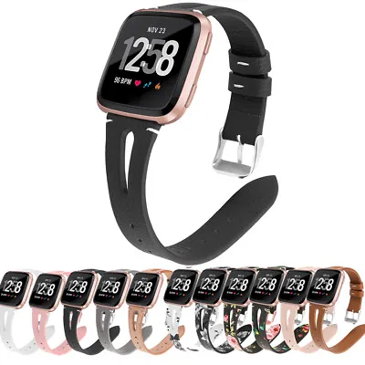 Genuine Leather Bracelet Strap Watch Band For Fitbit Versa 3 / Sense / Versa 1 2 • $11.54