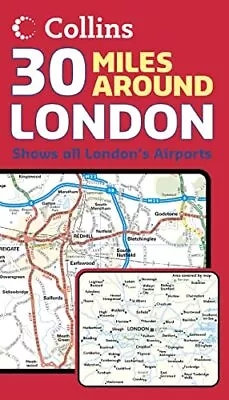 30 Miles Around London By Harper Collins Sheet Map Folded Book The Cheap Fast • £10.66