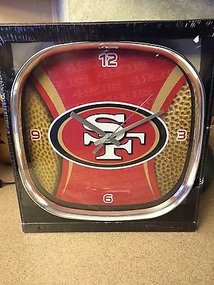 San Francisco 49ers NFL 11 1/2  Chrome Football Clock -- New In Box • $19.99