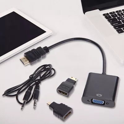 1080P Micro HDMI-compatible / Mini HDMI-compatible / HDMI-compatible To VGA Adap • $7.59