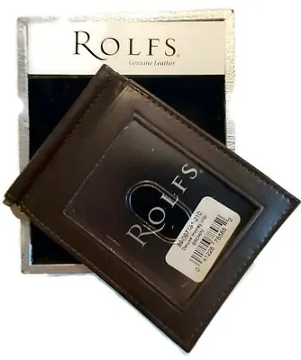 ROLFS Genuine Leather Money Clip Wallet Brown* • $35.20