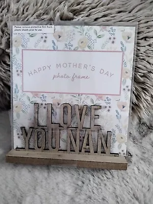 I Love You Nan  Wooden Photo Picture Frame Bnib Must See Ideal Gift 🎀 • £4.99