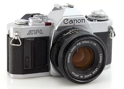 Canon AV-1 AV1 35mm Film Camera Body & Canon 50mm F1.8 FD Lens. UK Seller • £99